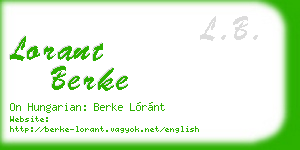 lorant berke business card